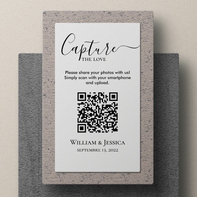 Tarjeta De Recepción Compartir fotos de Boda con código QR (Subido por el creador)