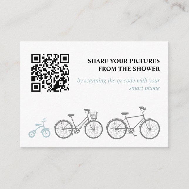 Tarjeta De Recepción Compartir imagen en bicicleta azul (Anverso)