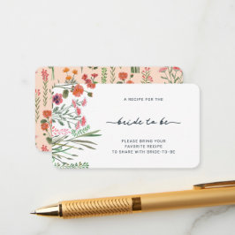 Tarjeta De Recepción Compartir una receta de ducha de novia con flores 