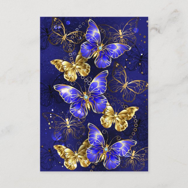 Tarjeta De Recepción Composición con mariposas de zafiro (Anverso)