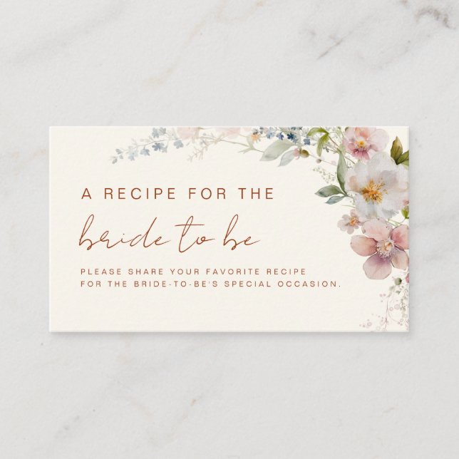 Tarjeta De Recepción Composición de Wilflower Bridal Shower Garden (Anverso)