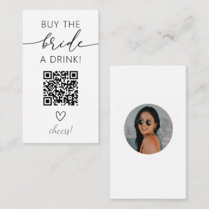 Tarjeta De Recepción Compra a la novia un código QR de bebida con foto