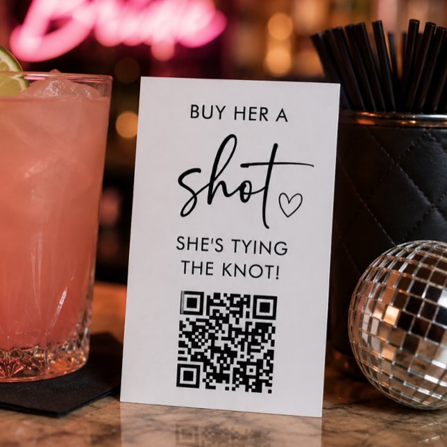 Tarjeta De Recepción Cómprale un chupito Está atando el nudo Código QR  (Subido por el creador)