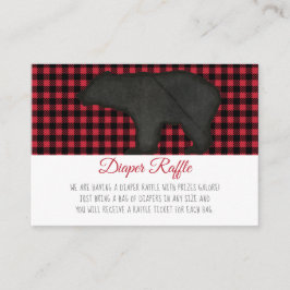 Tarjeta De Recepción Comprobación de búfalo Negro Oso Niño Diaper Raffl