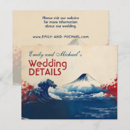 Tarjeta De Recepción Con código QR Japonesa Armonía con Fuji