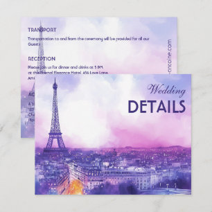 Tarjeta De Recepción Con DETALLES Amour Éternel à la Parisienne