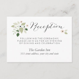 Tarjeta de recepción con flores de pradera - Blanc