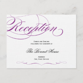 Tarjeta de Recepción con Letra Elegante - Morado