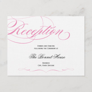 Tarjeta de Recepción con Letra Elegante - Rosa