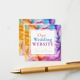 Tarjeta De Recepción ❤️ Con QR + dirección WebSite Bloom etéreo
