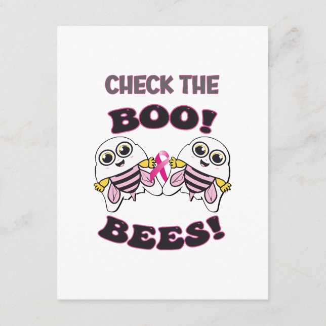 Tarjeta De Recepción Conciencia sobre el cáncer de mama revisa a las Bo (Anverso)