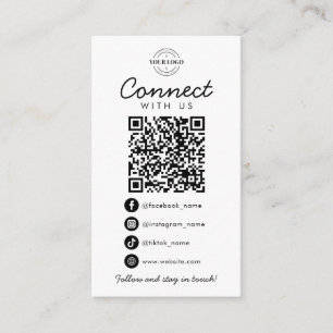 Tarjeta De Recepción Conéctate con el logotipo de la Compañía de código