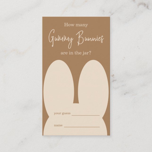 Tarjeta De Recepción Conejito lindo Cuántos conejitos de gominola juego (Anverso)