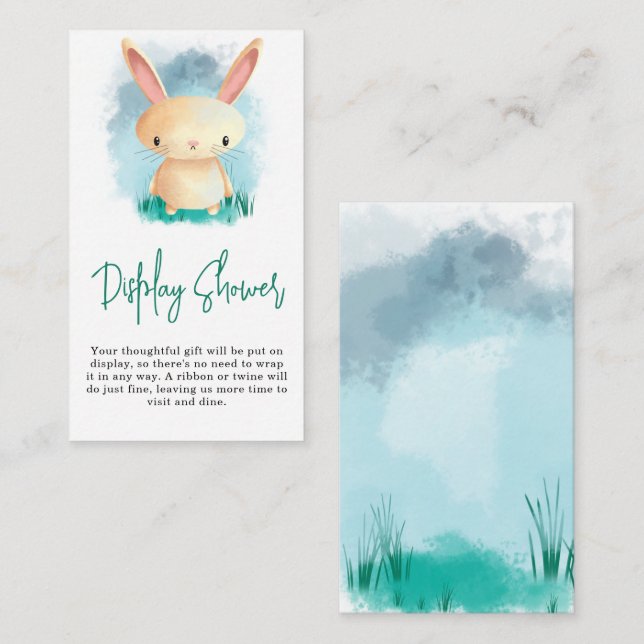 Tarjeta De Recepción Conejito lindo - exhibición de ducha (Anverso / Reverso)