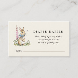 Tarjeta De Recepción Conejito vintage adorable sorteo de pañales para b