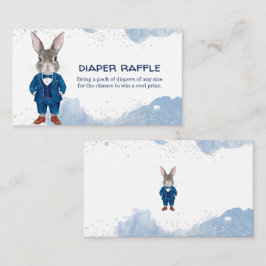 Tarjeta De Recepción Conejo de niño Dapper con pañal de traje azul