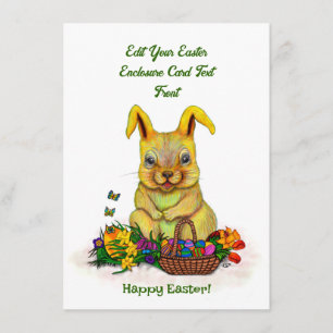 Tarjeta De Recepción Conejo de Pascua con huevos y flores
