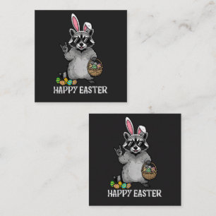 Tarjeta De Recepción Conejo de Pascua Mapache Feliz