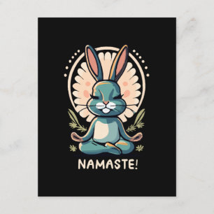 Tarjeta De Recepción conejo de yoga namaste conejo de meditación