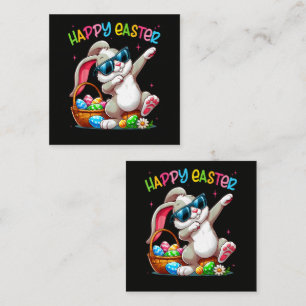 Tarjeta De Recepción Conejo divertido haciendo dabbing Pascua Feliz Pas