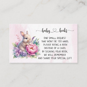 Tarjeta De Recepción Conejo lindo con Peony Baby Shower I Cumpleaños