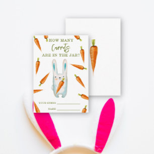 Tarjeta De Recepción Conejo y zanahorias - adivinen cuántas zanahorias