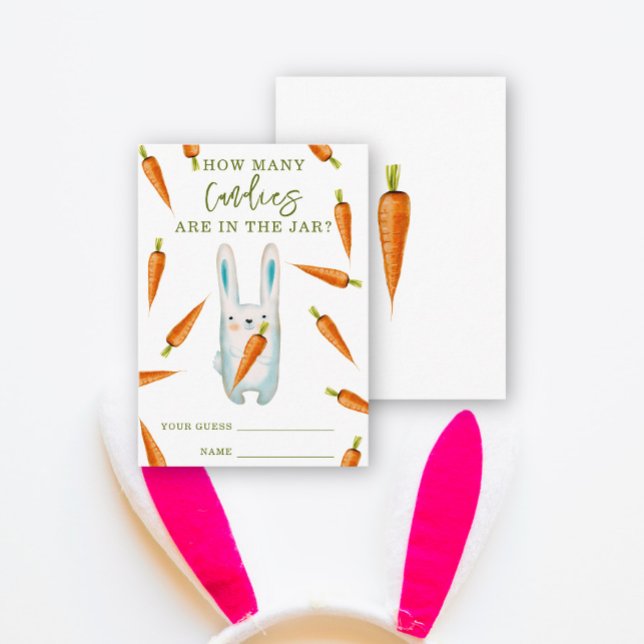 Tarjeta De Recepción Conejo y zanahorias - adivinen cuántos caramelos (Subido por el creador)