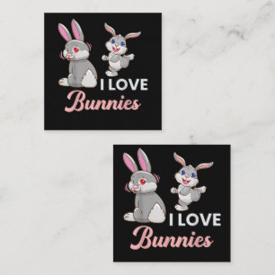 Tarjeta De Recepción Conejos Divertidos Día de Pascua Conejo Me Encanta