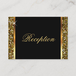 Tarjeta De Recepción Confeti del purpurina del oro