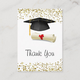Tarjeta De Recepción Confeti dorado, mortero, diploma Graduación