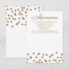 Tarjeta De Recepción Confetti Purpurina de oro blanco elegante matrimon