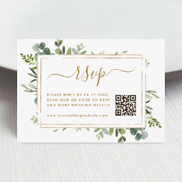 Tarjeta De Recepción Confirmación de asistencia para boda con vegetació
