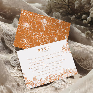 Tarjeta De Recepción Confirmación de Asistencia para Boda de Jardín de