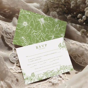 Tarjeta De Recepción Confirmación de Asistencia para Boda de Jardín Ver