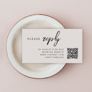 Tarjeta De Recepción Confirmación de asistencia para bodas Código QR