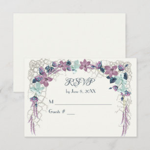 Tarjeta De Recepción Confirmación de boda Arco floral náutico