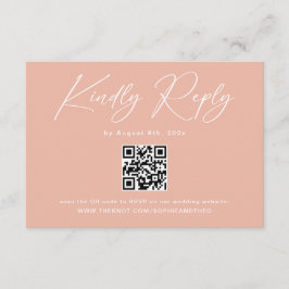 Tarjeta De Recepción Confirmación de Boda Atardecer Melocotón Pastel