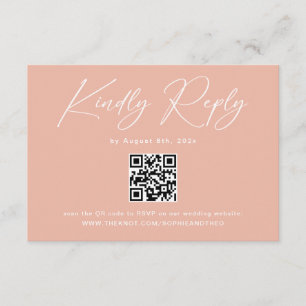 Tarjeta De Recepción Confirmación de Boda Atardecer Melocotón Pastel