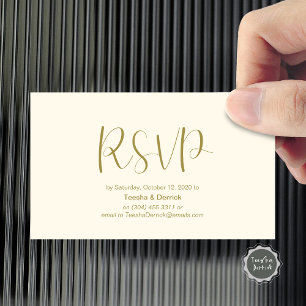Tarjeta De Recepción Confirmación de boda, responder, Script minimalist