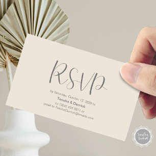 Tarjeta De Recepción Confirmación de boda, responder, Script minimalist