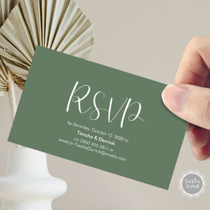 Tarjeta De Recepción Confirmación de boda, responder, Script minimalist