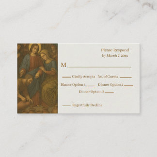Tarjeta De Recepción Confirmación para Bodas en Caná