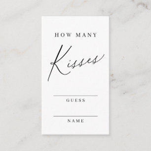 Tarjeta De Recepción Conjetura minimalista moderna cuántos besos juegan
