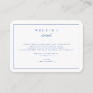Tarjeta De Recepción Conjunto de boda dedicado en azul aciano