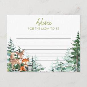 Tarjeta De Recepción Consejo Baby Shower de Woodland Forest para mamá