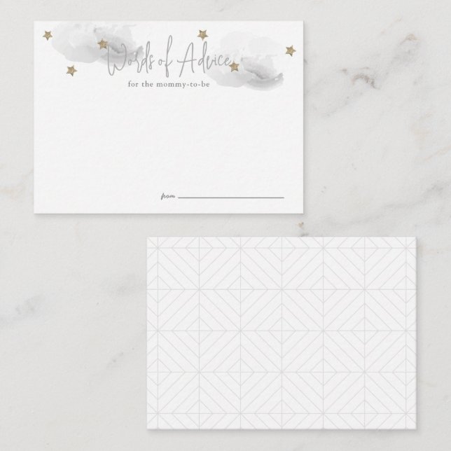 Tarjeta De Recepción Consejo Baby Shower gris de Cloud 9 (Anverso / Reverso)