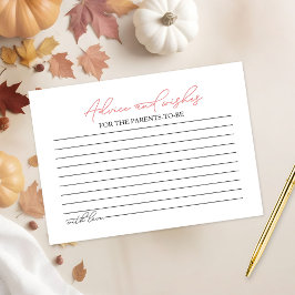 Tarjeta De Recepción Consejo de Baby Shower de la caída de calabaza