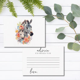 Tarjeta De Recepción Consejo de Baby Shower Floral de zebra de Safari J