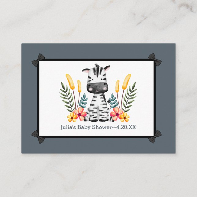 Tarjeta De Recepción Consejo de Baby Shower salvaje Jungle Safari (Reverso)