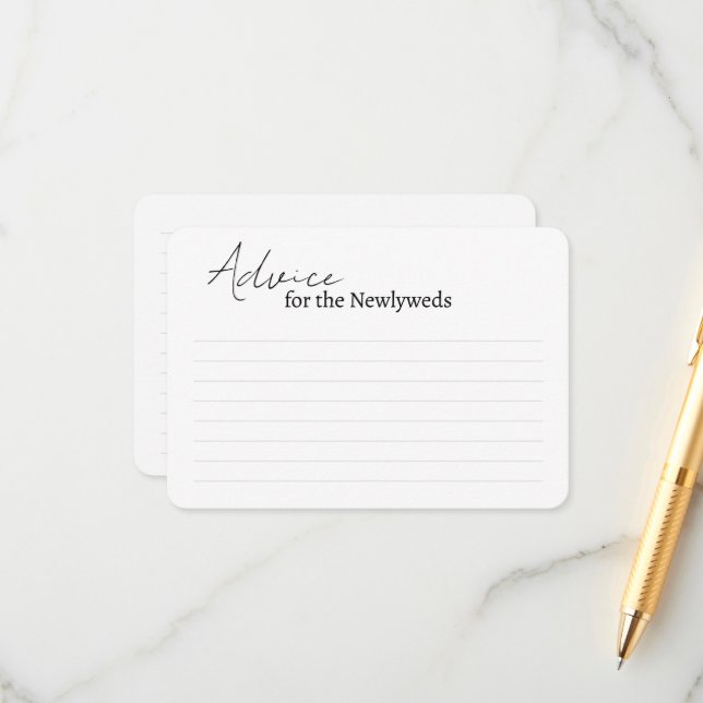 Tarjeta De Recepción Consejo de Cartas para una ducha de novia. (Anverso/Reverso In Situ)